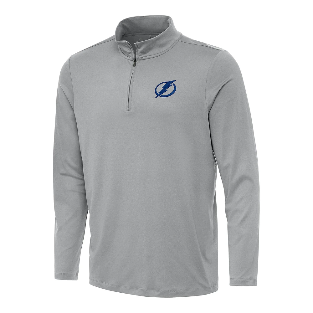 Men's Antigua Gray Tampa Bay Lightning Reprocess Quarter-Zip Top