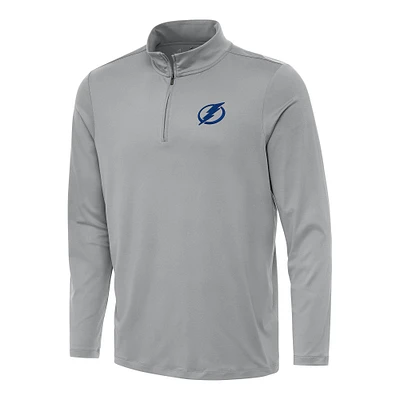 Men's Antigua Gray Tampa Bay Lightning Reprocess Quarter-Zip Top