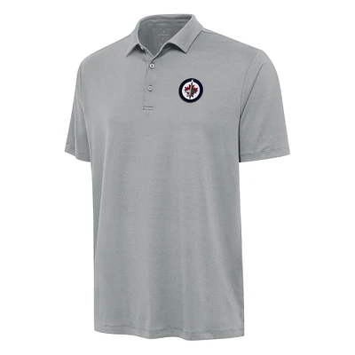 Men's Antigua Gray Winnipeg Jets Reprocess Polo