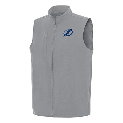 Men's Antigua Gray Tampa Bay Lightning Regard Full-Zip Vest
