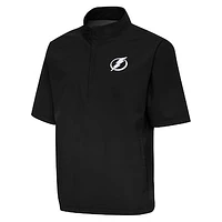 Men's Antigua  Black Tampa Bay Lightning Brisk Quarter-Zip Windbreaker