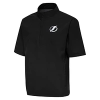 Men's Antigua  Black Tampa Bay Lightning Brisk Quarter-Zip Windbreaker