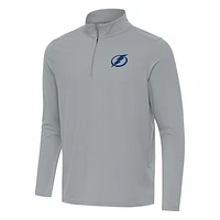Men's Antigua Gray Tampa Bay Lightning Intent Quarter-Zip Top
