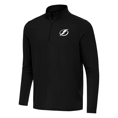 Men's Antigua Black Tampa Bay Lightning Intent Quarter-Zip Top