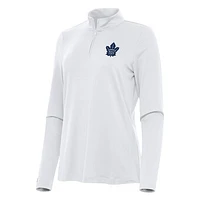 Women's Antigua White Toronto Maple Leafs Reprocess Quarter-Zip Top
