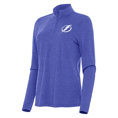Women's Antigua  Heather Royal Tampa Bay Lightning Bright Quarter-Zip Top