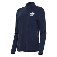 Women's Antigua  Heather Navy Toronto Maple Leafs Bright Quarter-Zip Top