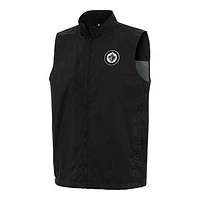 Men's Antigua  Black Winnipeg Jets Brisk Full-Zip Vest