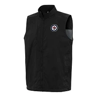Men's Antigua  Black Winnipeg Jets Brisk Full-Zip Vest