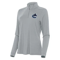Women's Antigua Gray Vancouver Canucks Intent Quarter-Zip Top