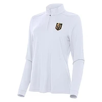 Women's Antigua White Vegas Golden Knights Intent Quarter-Zip Top