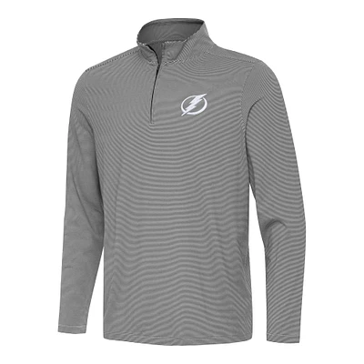 Men's Antigua  Black Tampa Bay Lightning Twine Quarter-Zip Top