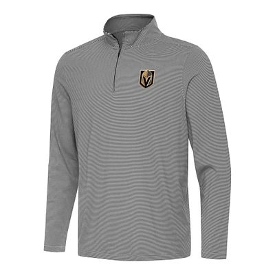 Men's Antigua  Black Vegas Golden Knights Twine Quarter-Zip Top