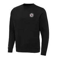 Men's Antigua Black Winnipeg Jets Big & Tall Victory Crewneck Pullover Sweatshirt