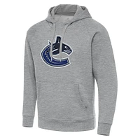 Men's Antigua Heather Gray Vancouver Canucks Big & Tall Victory Pullover Hoodie