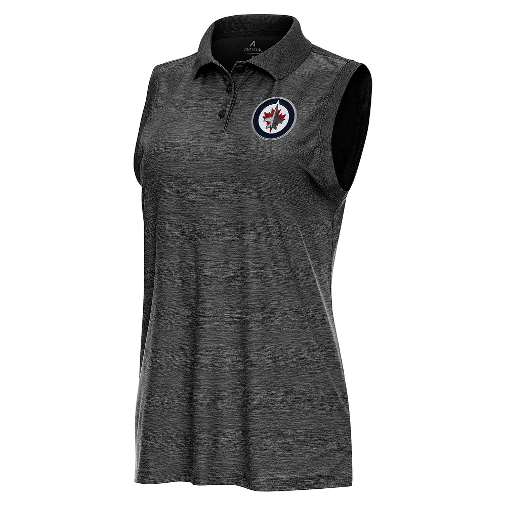 Women's Antigua Heather Winnipeg Jets Recap Sleeveless Polo