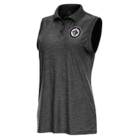 Women's Antigua Heather Winnipeg Jets Recap Sleeveless Polo
