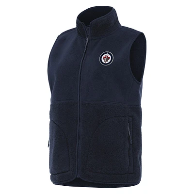 Women's Antigua  Navy Winnipeg Jets Nostalgic Full-Zip Vest