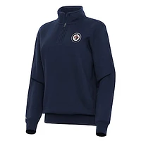 Women's Antigua Navy Winnipeg Jets Victory Quarter-Zip Sweatshirt