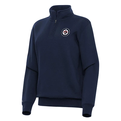 Women's Antigua Navy Winnipeg Jets Victory Quarter-Zip Sweatshirt