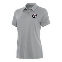 Women's Antigua Gray Winnipeg Jets Reprocess Polo