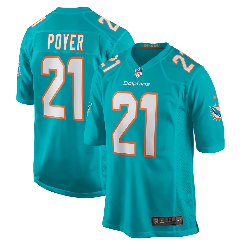 Men's Nike Jordan Poyer  Aqua Miami Dolphins Game Jersey