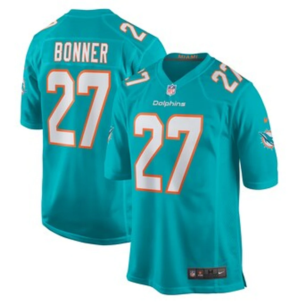 Men's Nike Ethan Bonner  Aqua Miami Dolphins Game Jersey