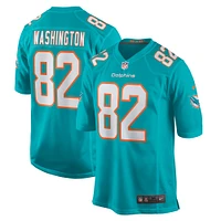 Men's Nike Tahj Washington  Aqua Miami Dolphins Game Jersey