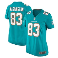 Women's Nike Malik Washington  Aqua Miami Dolphins Game Jersey