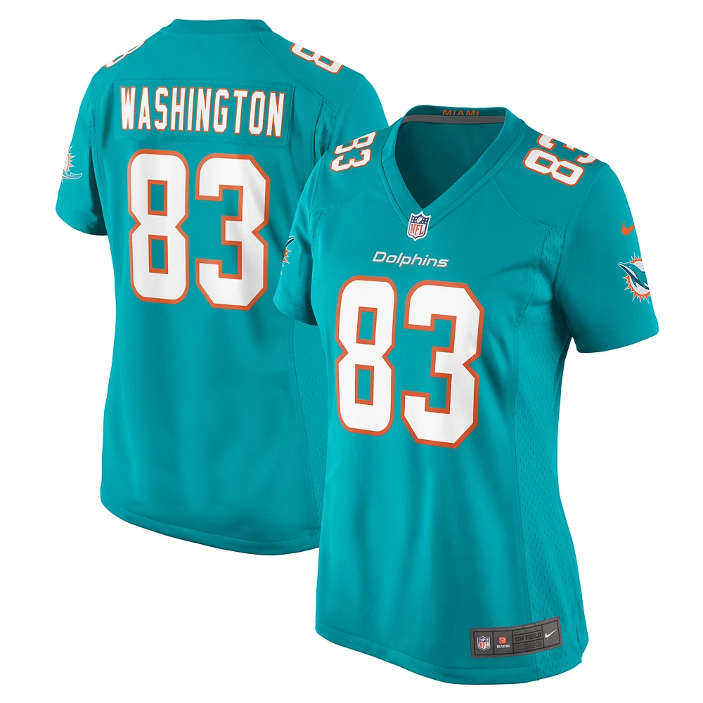 Women's Nike Malik Washington  Aqua Miami Dolphins Game Jersey