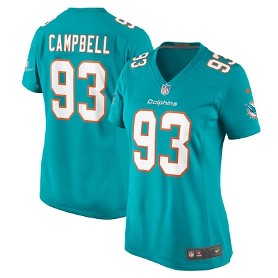 Women's Nike Calais Campbell  Aqua Miami Dolphins Game Jersey