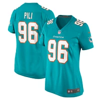 Women's Nike Brandon Pili  Aqua Miami Dolphins Game Jersey