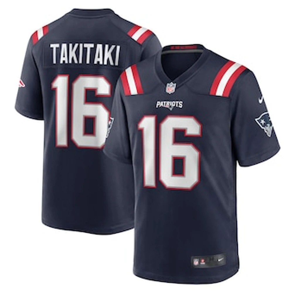 Men's Nike Sione Takitaki  Navy New England Patriots Game Jersey