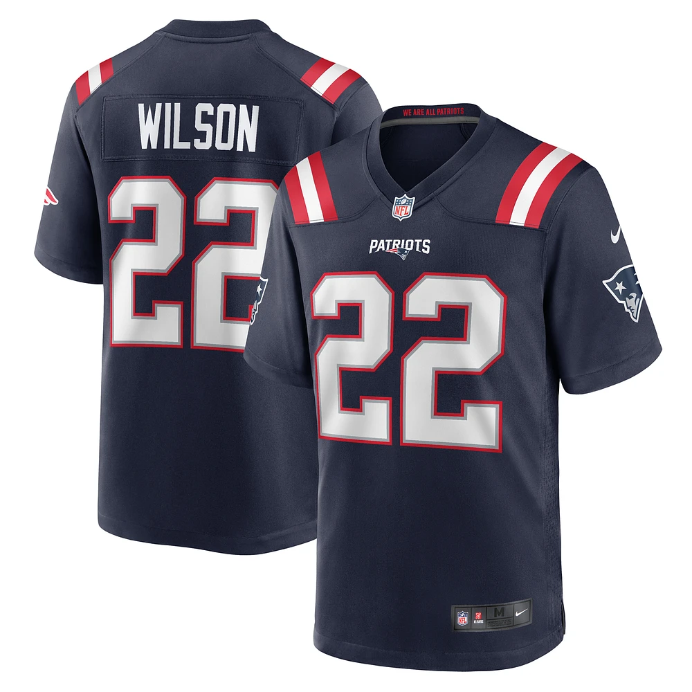 Men's Nike Marco Wilson  Navy New England Patriots Game Jersey