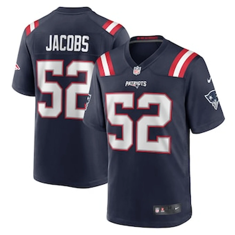 Men's Nike Curtis Jacobs  Navy New England Patriots Game Jersey