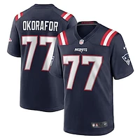 Men's Nike Chukwuma Okorafor  Navy New England Patriots Game Jersey