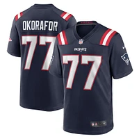 Men's Nike Chukwuma Okorafor  Navy New England Patriots Game Jersey