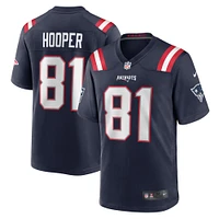 Men's Nike Austin Hooper  Navy New England Patriots Game Jersey