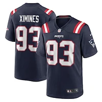 Men's Nike Oshane Ximines  Navy New England Patriots Game Jersey