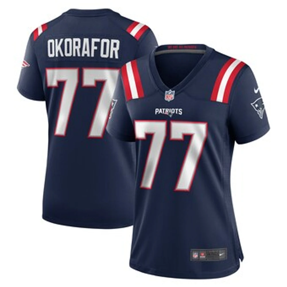 Women's Nike Chukwuma Okorafor  Navy New England Patriots Game Jersey