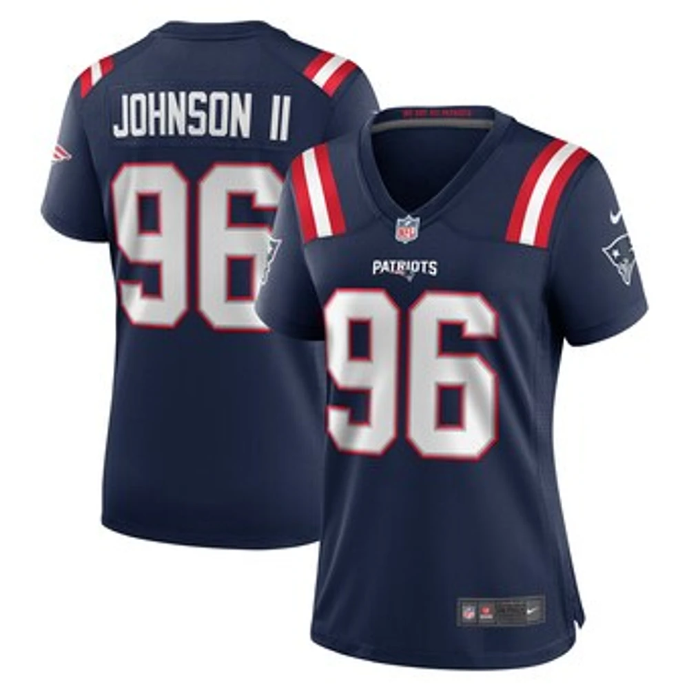 Women's Nike Eric Johnson II  Navy New England Patriots Game Jersey