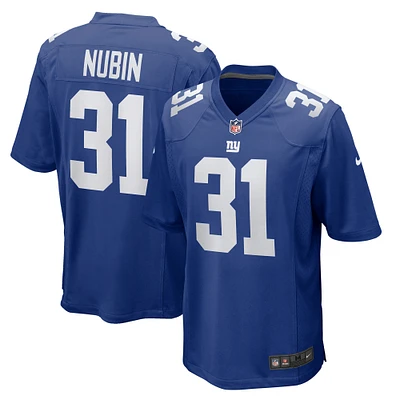 Men's Nike Tyler Nubin  Royal New York Giants Team Game Jersey