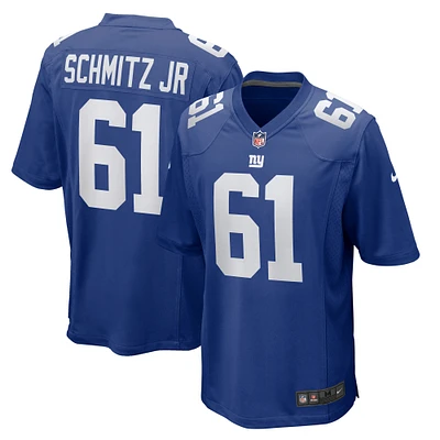 Men's Nike John Michael Schmitz Jr.  Royal New York Giants Team Game Jersey