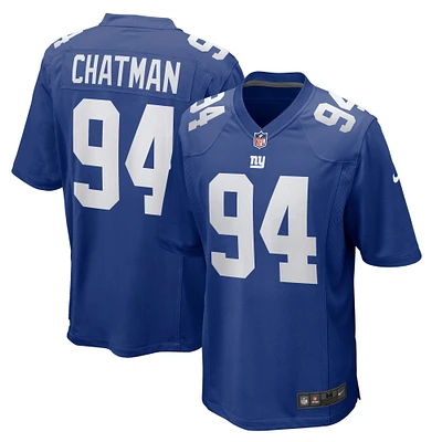 Men's Nike Elijah Chatman  Royal New York Giants Team Game Jersey