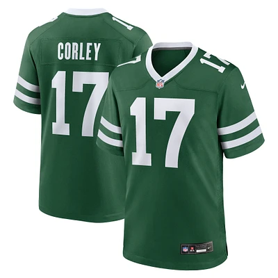 Men's Nike Malachi Corley Legacy Green New York Jets Team Game Jersey