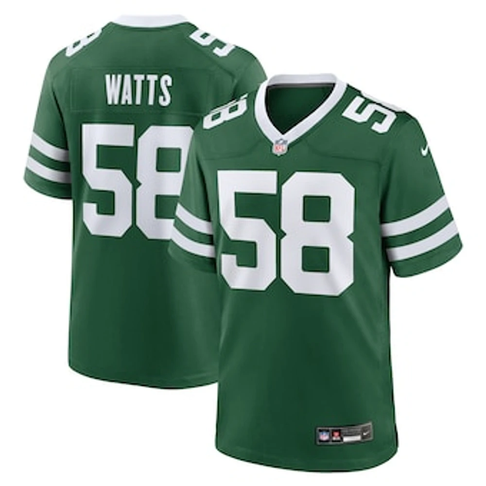 Men's Nike Eric Watts Legacy Green New York Jets Team Game Jersey