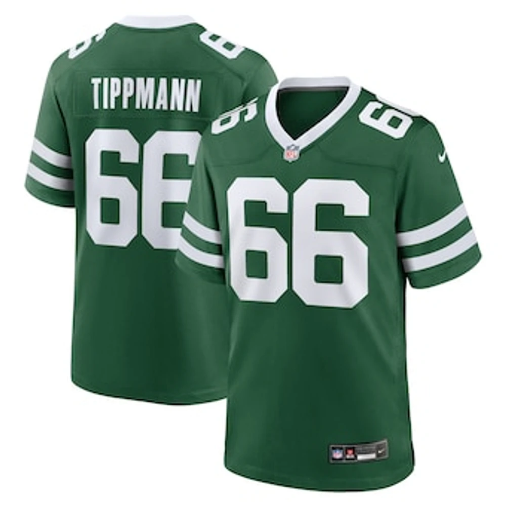 Men's Nike Joe Tippmann Legacy Green New York Jets Team Game Jersey