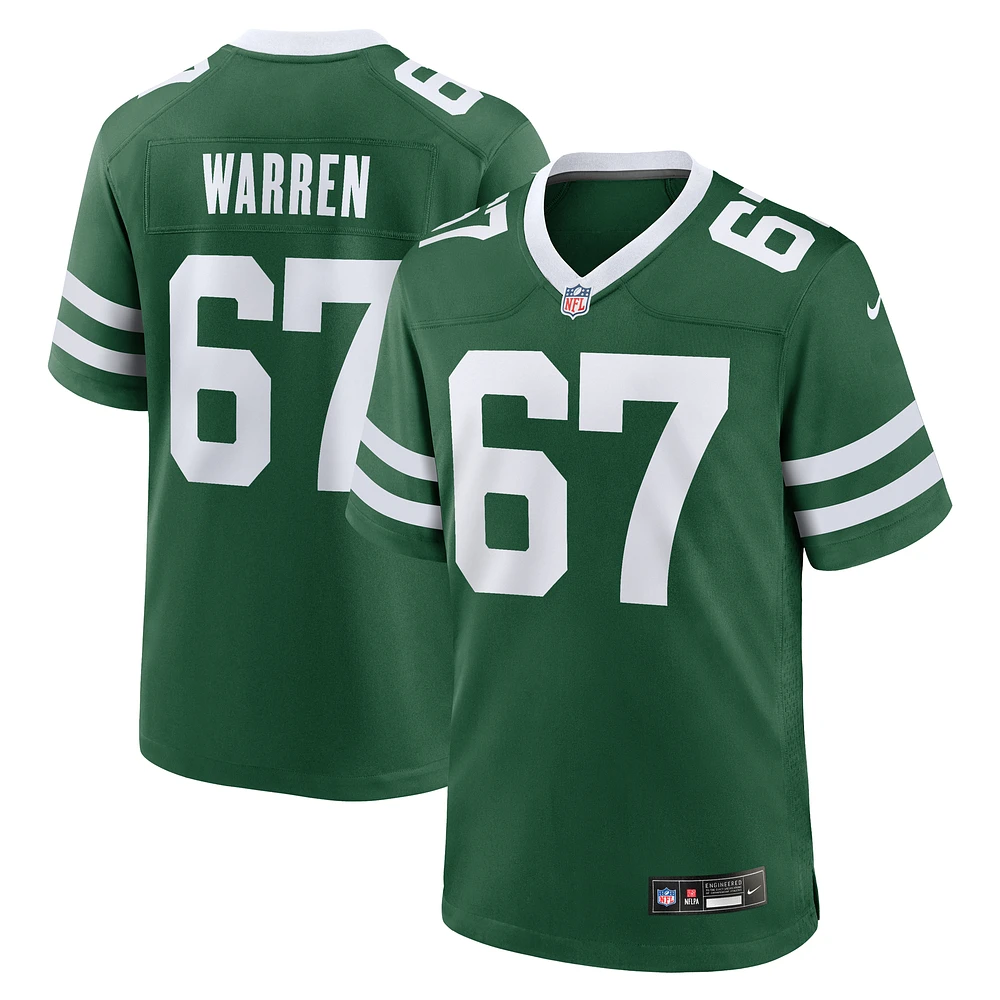 Men's Nike Carter Warren Legacy Green New York Jets Team Game Jersey