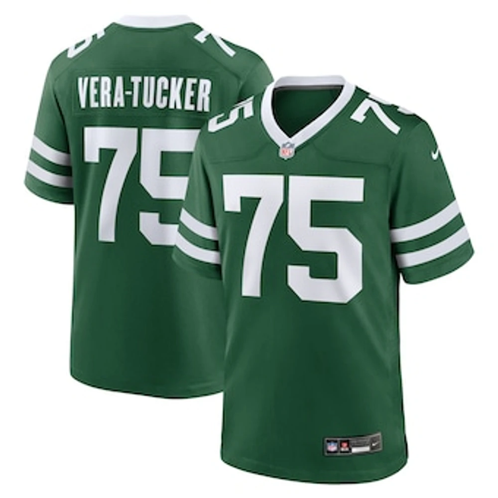 Men's Nike Alijah Vera-Tucker Legacy Green New York Jets Team Game Jersey