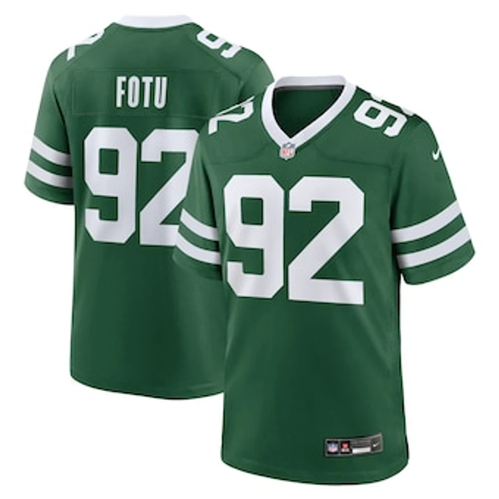 Men's Nike Leki Fotu Legacy Green New York Jets Team Game Jersey